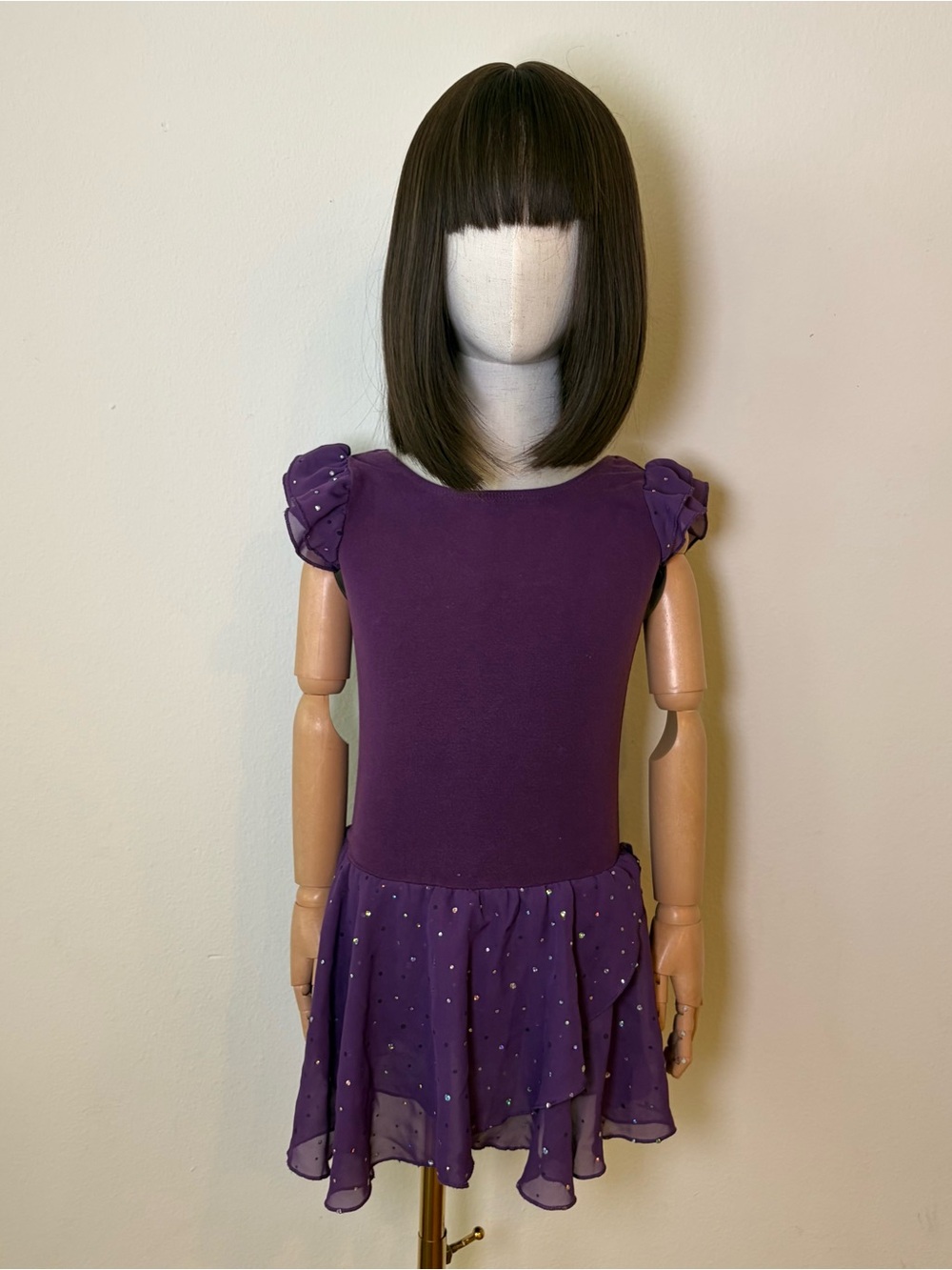 Arshiner Girls Purple Ballet Dance Leotard Dress Size 140